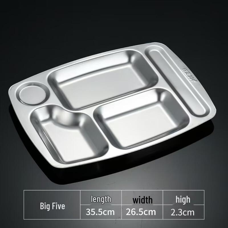HUAIYI Stainless Steel Divided Meal Tray
