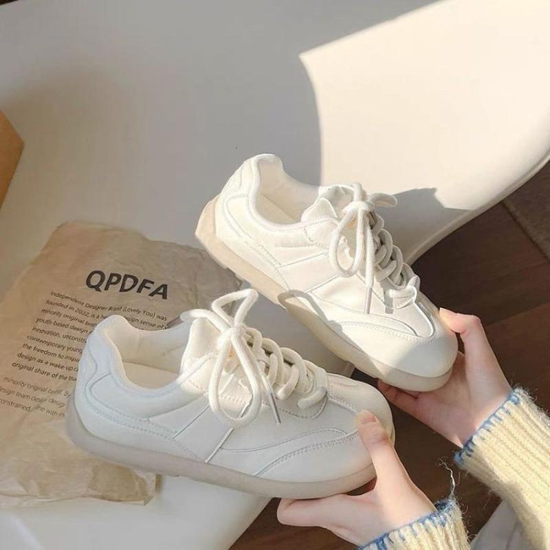 Универсальная обувь, обувь на толстой подошве, женская осенняя новинка, ретро, кожаная, белая обувь