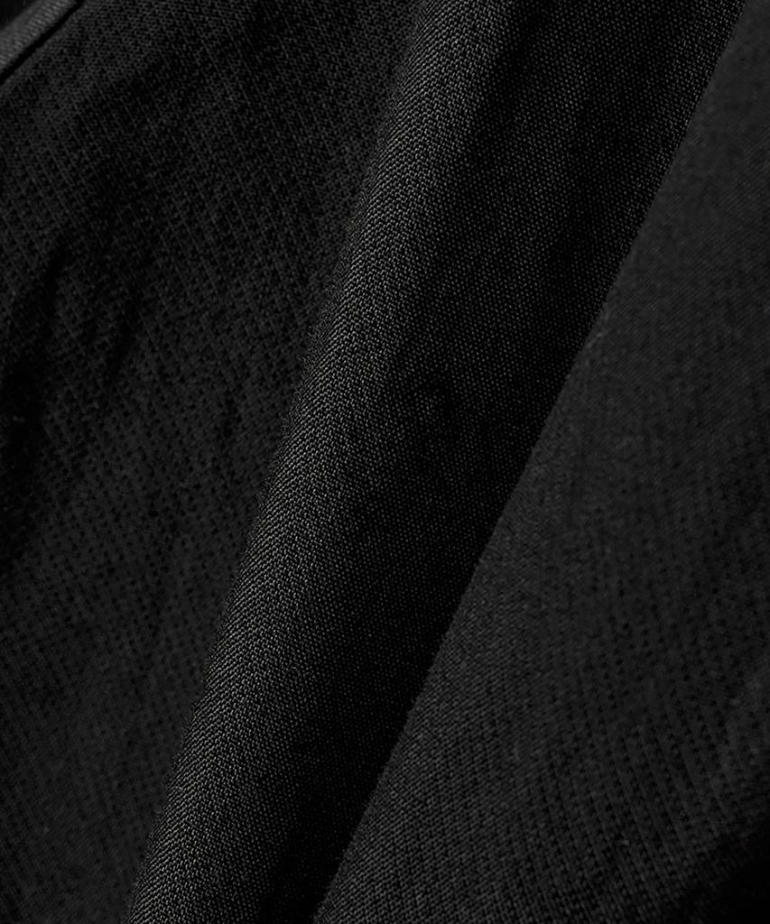 NOIRER Elastic Waist Wide Track Pants (Black)
