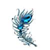 New Large Crystal Feather Brooches For Women Lake Blue Color Coat Pin Wedding Jewelry Party Accessories Gift