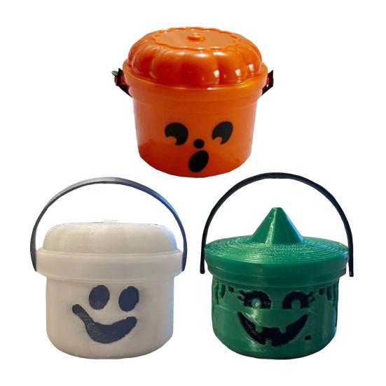 Ведро для тыквы на Хэллоуин Миниатюрный дизайн Тыква Оранжевое ведро Мини-контейнеры для хранения Праздничное украшение на Хэллоуин