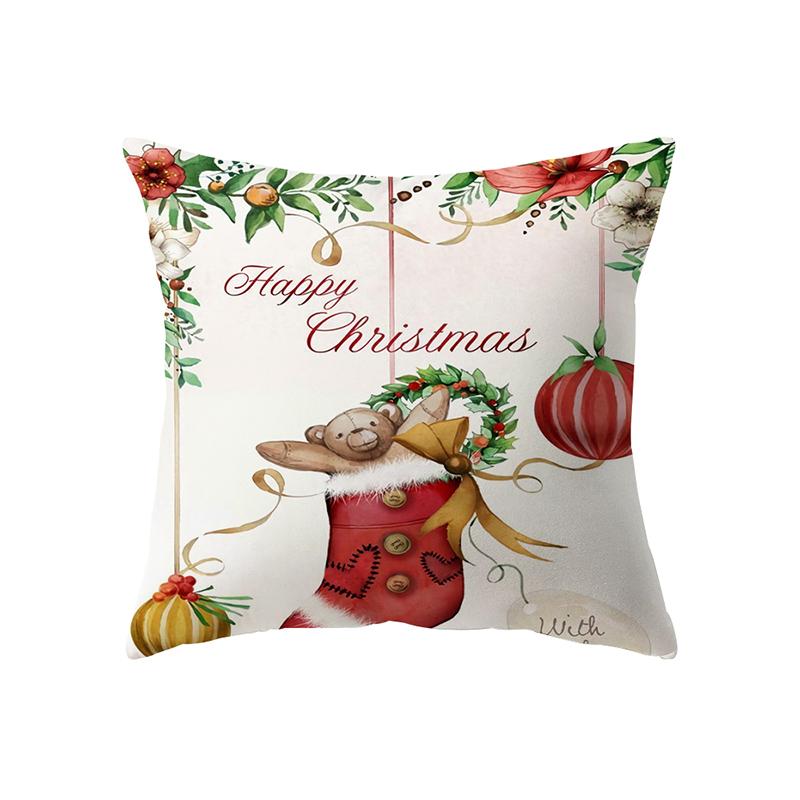 Рождественская тема Санта-Клаус с принтом наволочка для дома, гостиной, украшения дивана, полиэстеровая подушка, наволочка