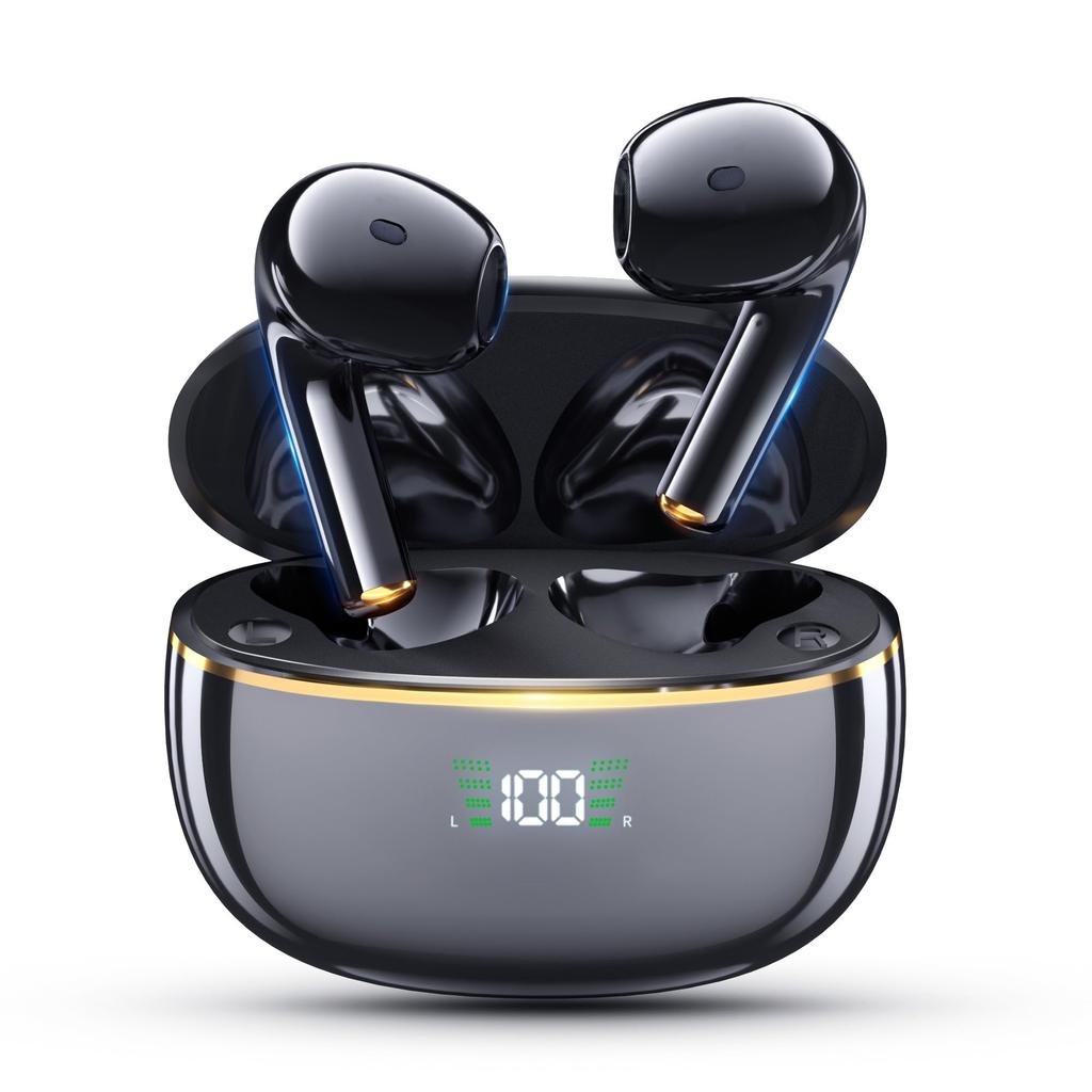 Wireless Earphones 2024 New Masterpiece Model Earphones Bluetooth with Microphone ENC Noise Cancelling Earpods LED Display Sound Quality Automatic