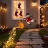 Solar Powered Christmas Patio Decorations Watering Can Solar Stove Lights  Yard Lawn