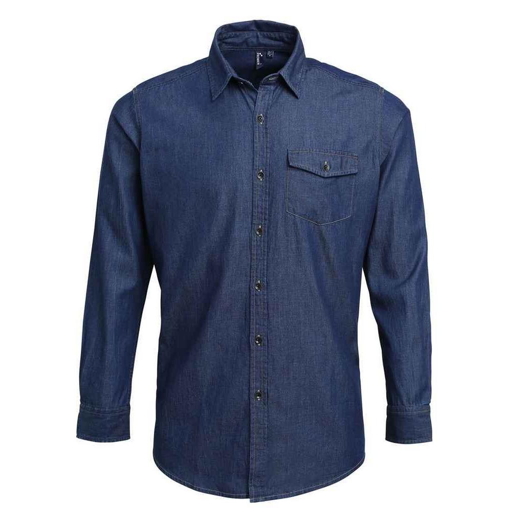 Premier Mens Denim Contrast Stitching Shirt