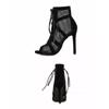 Black Net Fabric Cross Strap Sexy High Heel Sandals Woman Shoes New Fashion Show Pumps Lace-up Peep Toe Sandals Casual Mesh