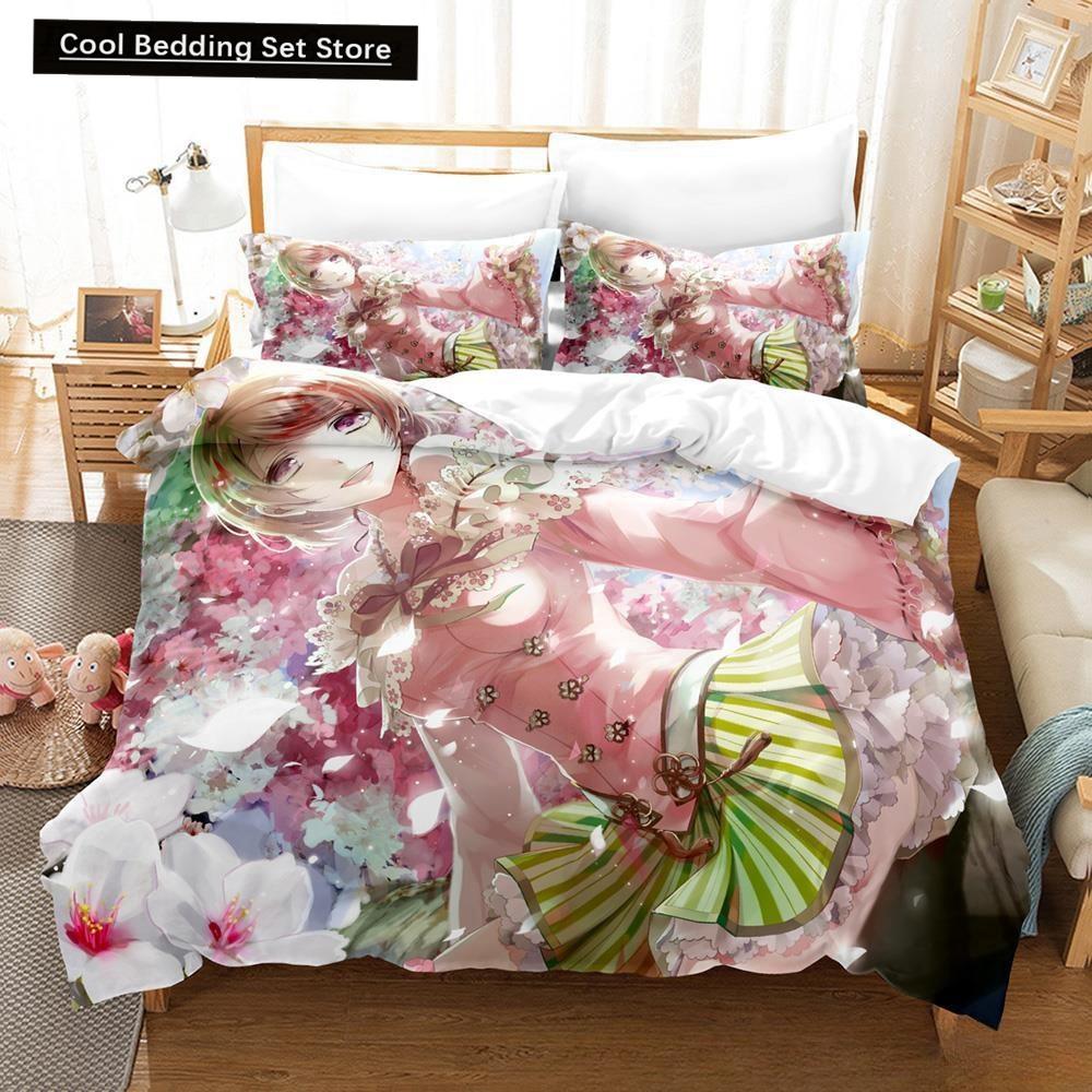 Аниме Каваи Девушки Love Live! 3D-печать Комплект постельного белья односпальный двуспальный двуспальный двуспальный комплект для взрослых и детей комплект пододеяльников