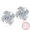 925 Sterling Silver Earrings For Women Sterling -Silver -Jewelry Zirconia Eternal Heart Twist Earrings Oorbellen S -E430