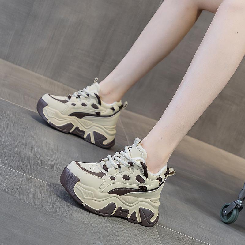 Inner Height-increasing Dad Shoes Women's Thick-soled Transparent Net Casual Fashion Sports Versatile Tide Muffin Women's Shoes