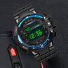 Модные мужские водонепроницаемые светодиодные цифровые даты военного спорта резиновые кварцевые часы будильник