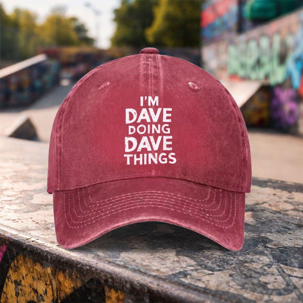 Im Dave Washed Duckbill Cap Adjustable Unisex Baseball Hat for Unisex Women Lightweight Machine Washable