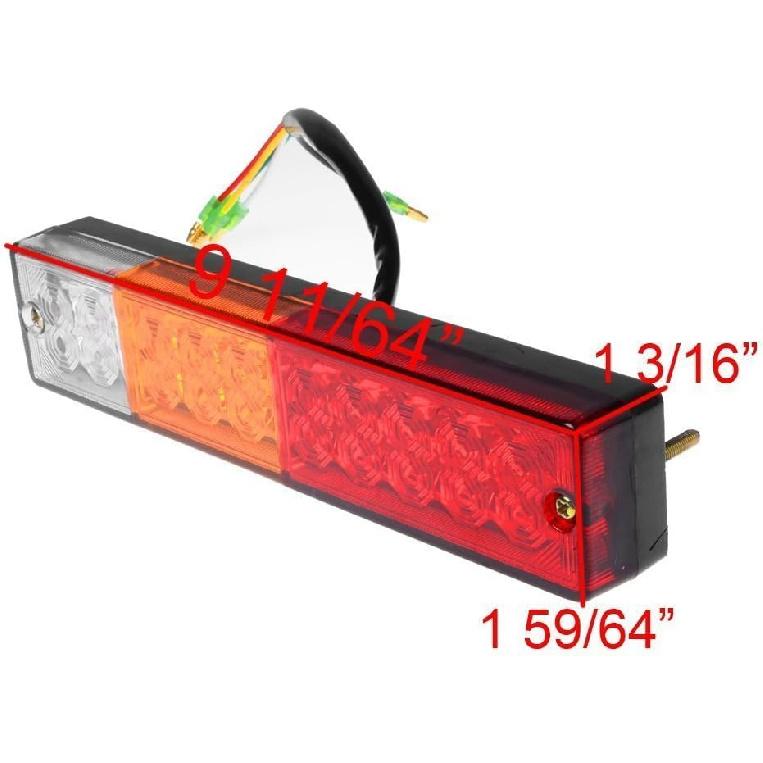 20-LED Truck Trailer Tail Light Turn Signal Reverse Brake Light, Stop Rear Flash Lamp,3W 12V Red-Amber-White Waterproof (Pack Of 2)