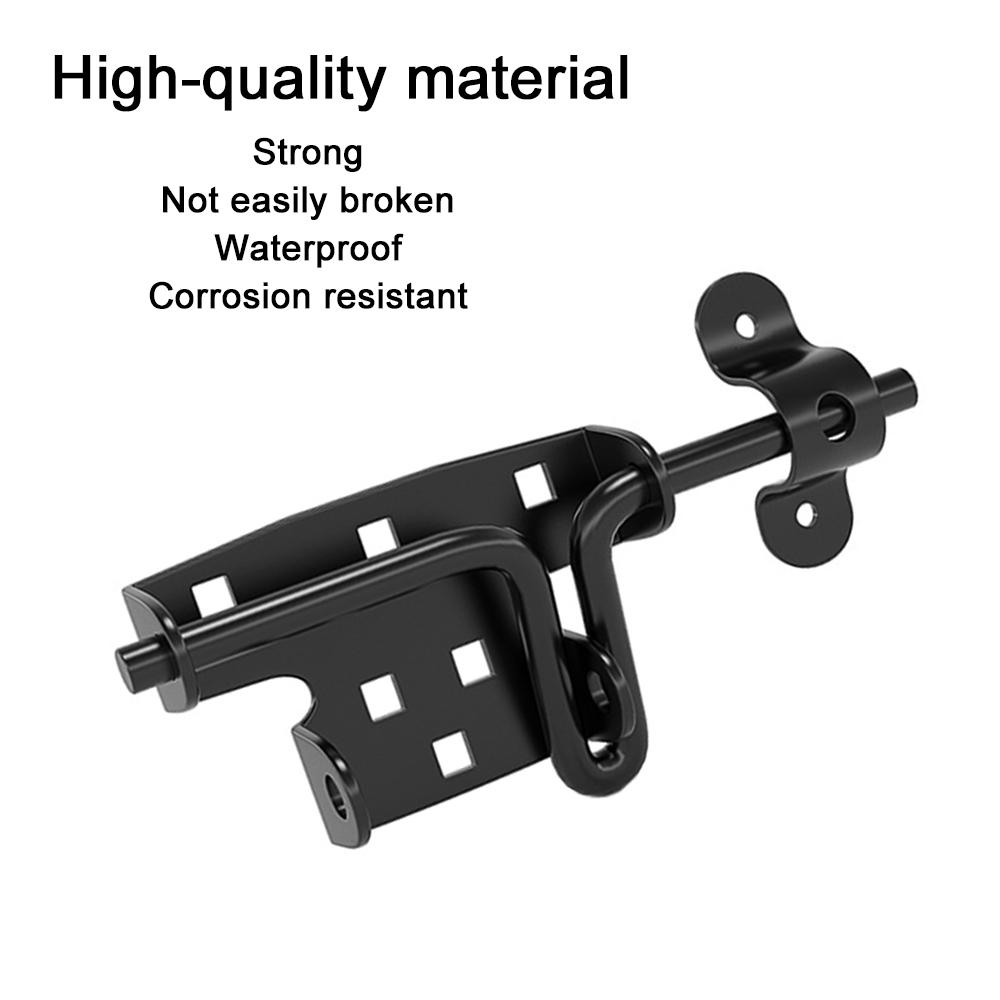 Slide Bolt Gate Latch Iron Bolt Sliding Lock Black Bolt Gate Lock with Screws for Outdoor Doors Sheds Barn Door Home Hardware 1p
