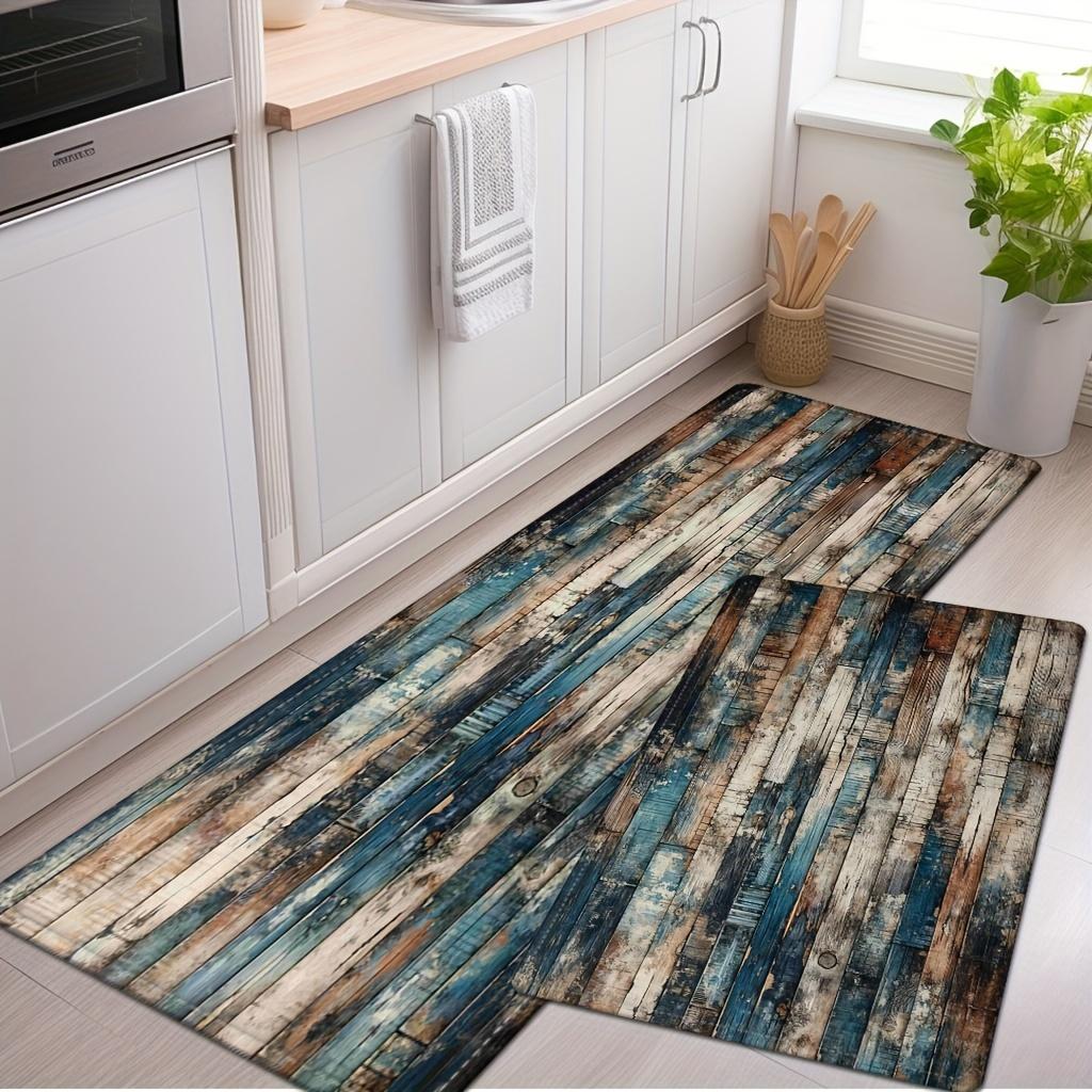 1 шт. анти-усталостный кухонный коврик винтажный деревянный водонепроницаемый нескользящий толстый мягкий кухонный коврик прочный комфортный стоячий коврик для кухни
