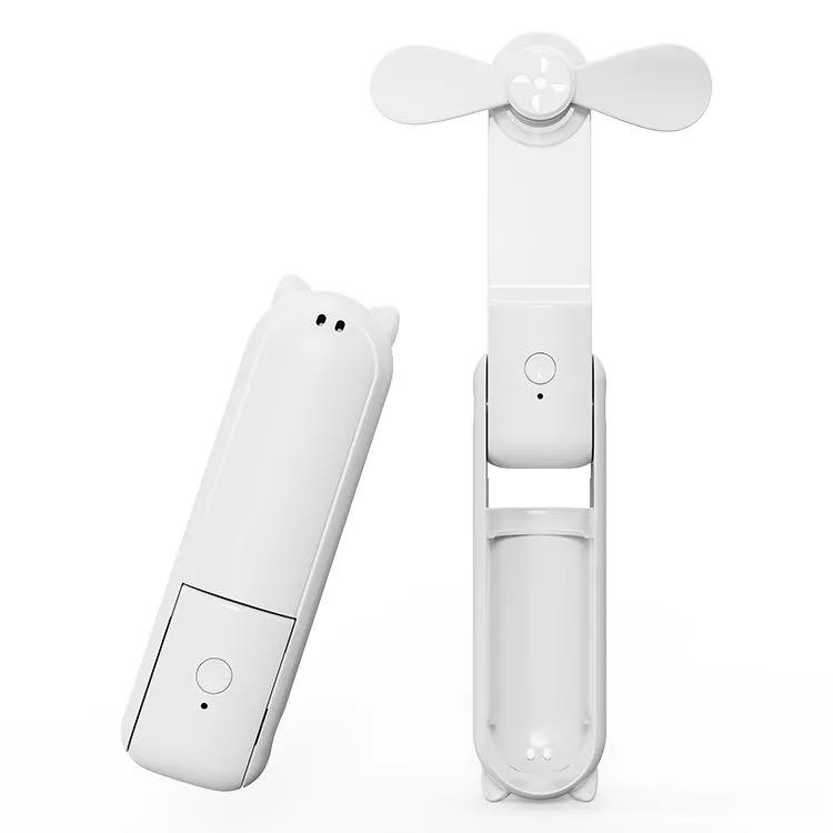 Portable Fan 2000mAh USB Rechargeable 3 Speed Mini Handheld Foldable Fan Hand Held Small Pocket Travel Fan with Handy Power Bank
