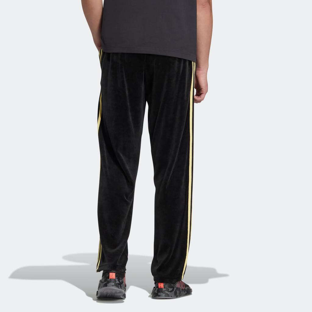 Adidas Велюровые брюки Originals Clover с полосатым вышитым логотипом, мужские брюки, черные HR3443