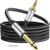 3.5mm TRS To 6.5mm TS Stereo Audio Cable Nylon Braided Audio Cable for Cellphone Amplifier Speaker Guitar Laptop 59inch