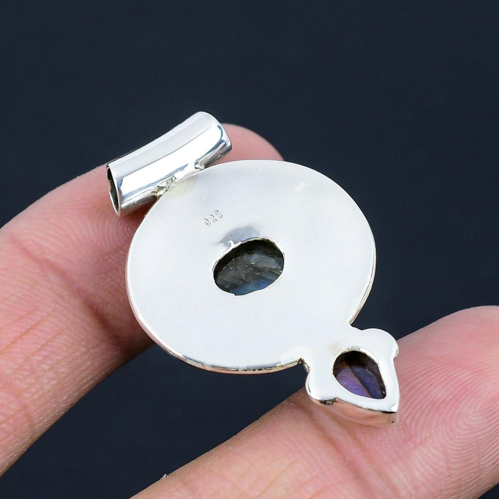 Подвеска из натурального лабрадорита, серебро 925 пробы, подвеска ручной работы из окисленной слезы, подарок на день святого Валентина для близких