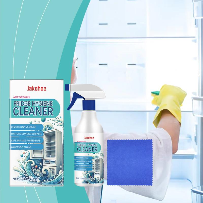 Multipurpose refrigerator and fridge cleaner spray deep cleans stubborn spots removes kitchen odors instantly