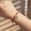 Fortune Lucky Pony Red Rope Chinese Style Horse Pendant Bracelet Red Rope Weave Bracelet  Girls