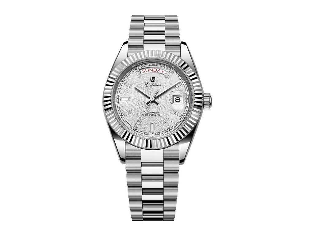 Durlanway Новые мужские автоматические стальные часы с двойным календарем – Модные, водонепроницаемые, деловой стиль