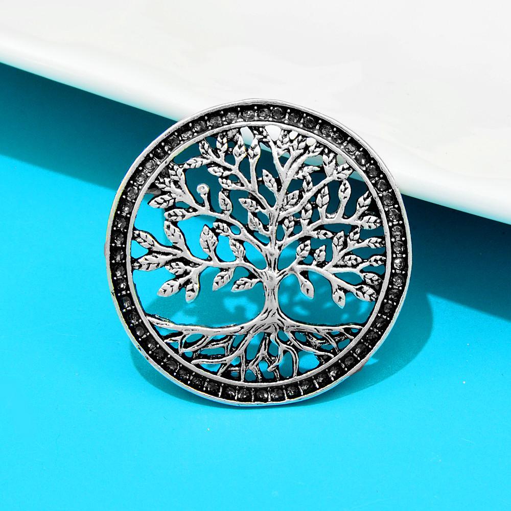 Новые броши в форме дерева со стразами для женщин, круглые стильные украшения, 2 цвета в наличии, булавка для свитера, новинка высокого качества