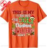 Merry Christmas This Is My Christmas Funny Xmas PJs Letters Crewneck Printed Tshirt Tops Casual Style Regular Short Sleeve