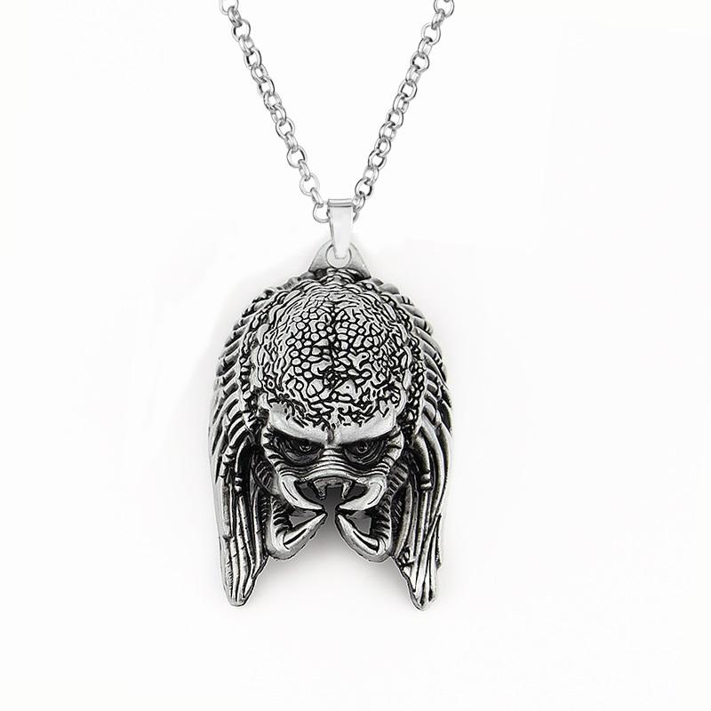 Horror Movie Alien Figure Mask Keychain Predator Head Pendant Keychain Men Jewelry Collier