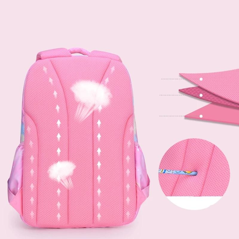 Детский Рюкзак для Девочки Школьный Портфель Розовый Для Ребенка Подростка Школьный Рюкзак Начальный Каваи Милый Водонепроницаемый