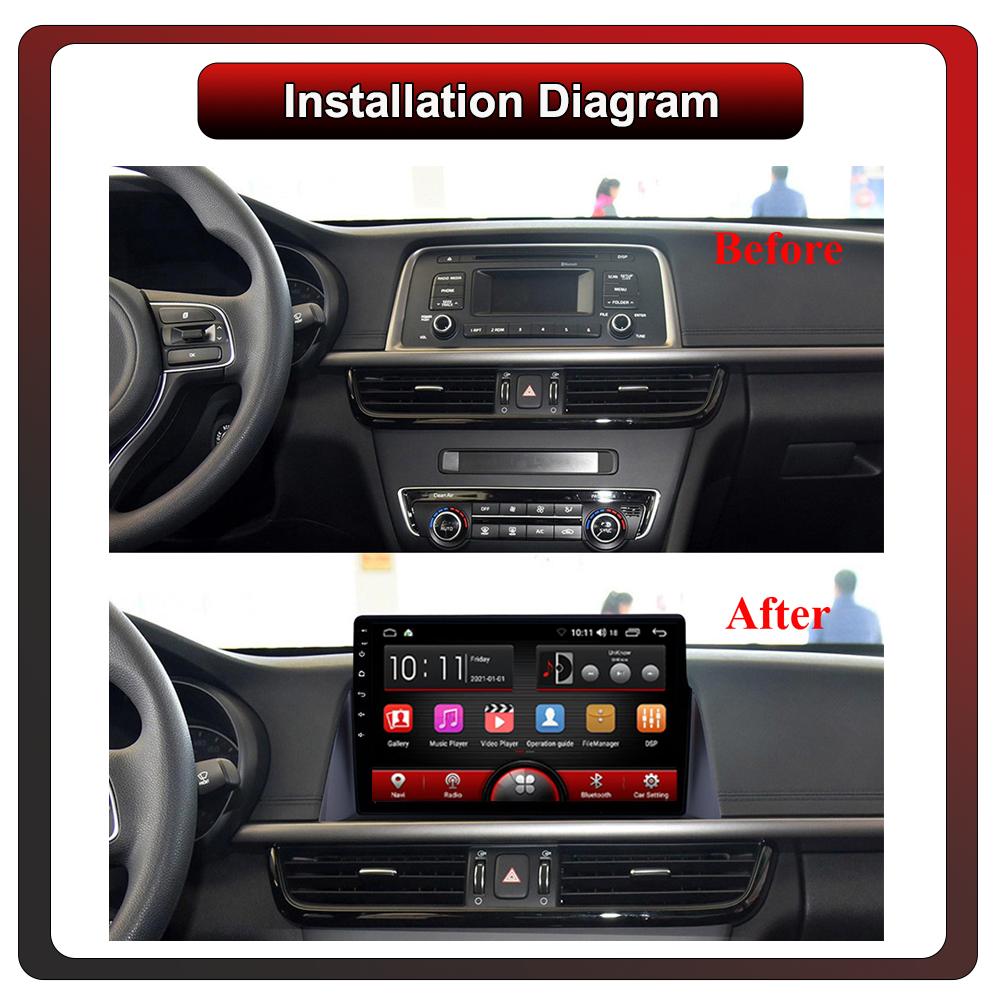 2Din Android Car-Play Car Radio,KIA Optima 2016-2020,Multimedia Player Head Unit Stereo GPS Navigation BT WIFI,1+16GB