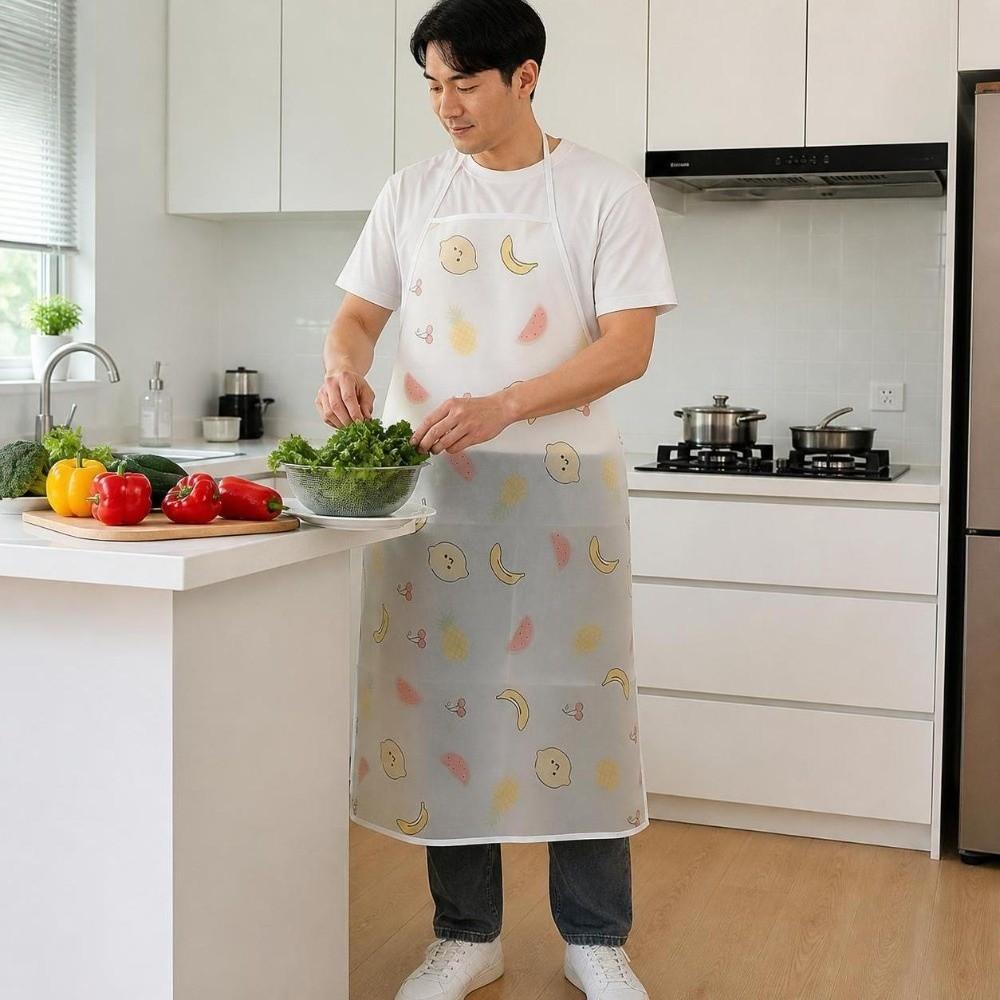Oil-proof Waterproof Printed Apron Stain-resistant Catering Work Clothes  BBQ