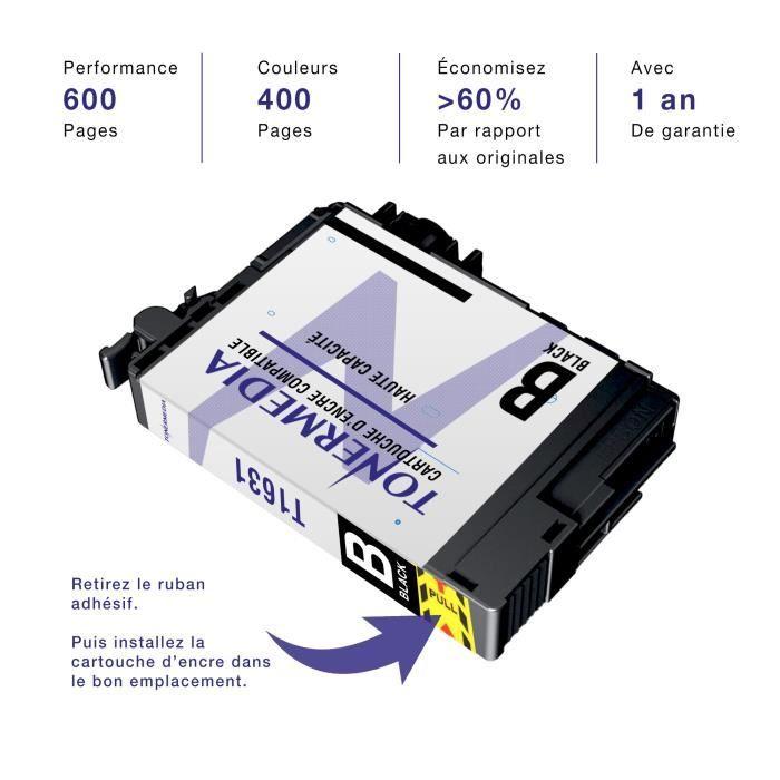 Cartouches d'encre - TONERMEDIA - Epson 16XL - Pack de 20 - Compatible Workforce - Multi-couleurs