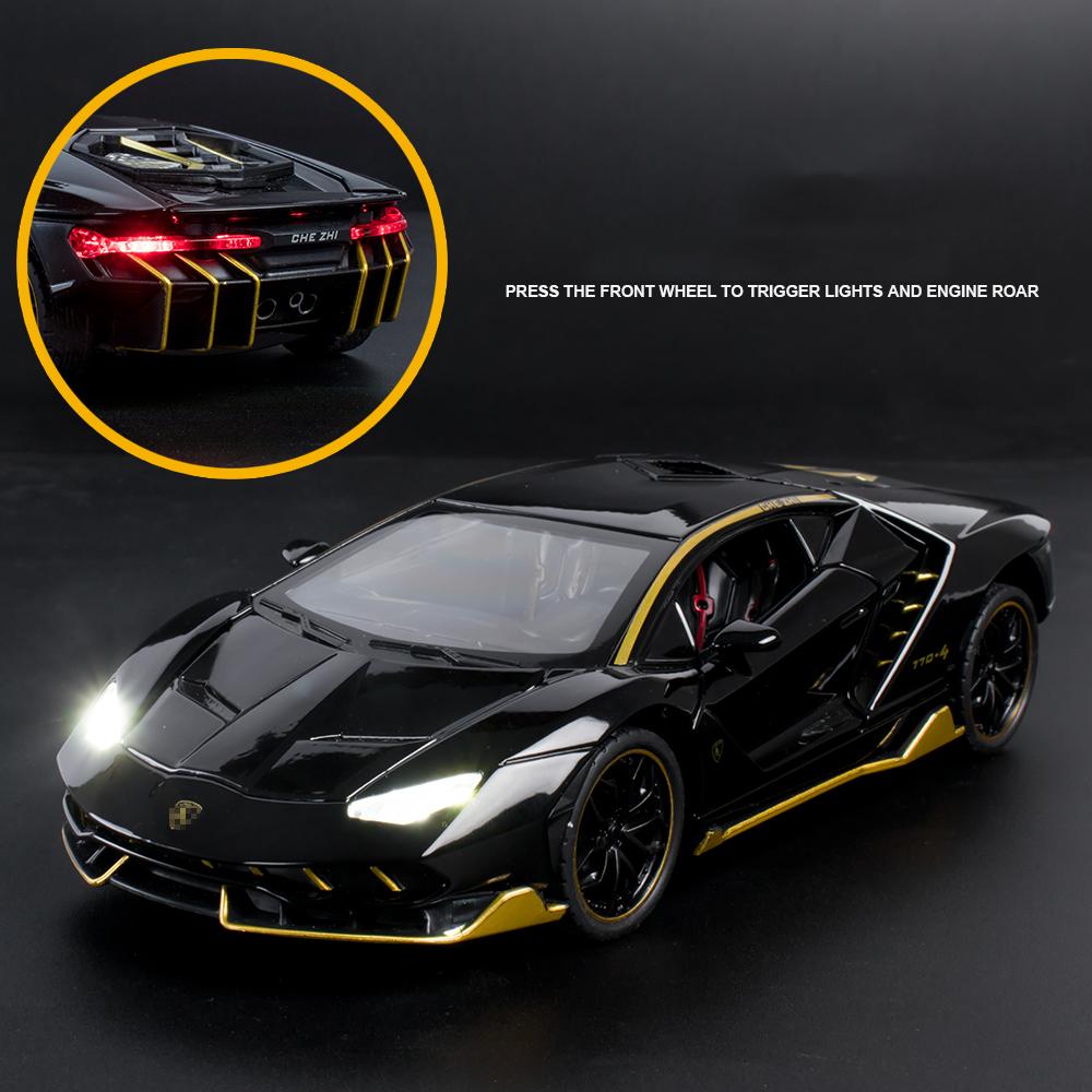 1/24 Lamborghini In League Car Sportive Diecast Sound Model & Light Pull Back Car Toy for Children's Hot Wheel LP770