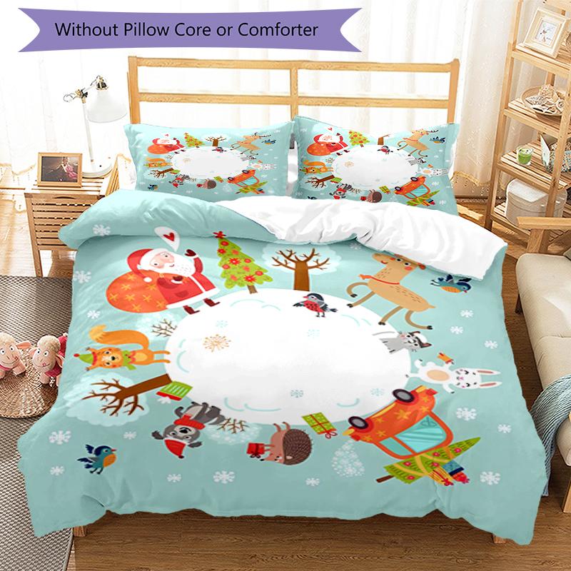 3pcs Christmas Bedding Set Duvet Cover Closure Includes 1 Duvet Cover & 2 Pillowcases, Soft and Comfortable for All Seasons.
