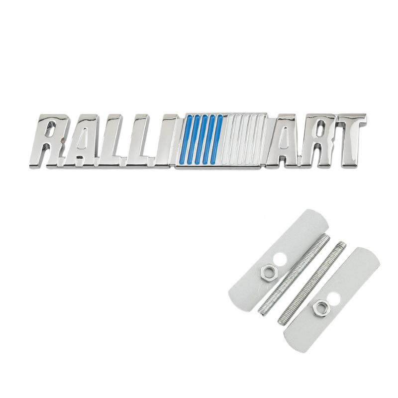 Car Rear Trunk Grill Ralliart Logo Sticker For Mitsubishi L200 Lancer Outlander Pajero Triton RVR ASX EVO Emblem Grille Badge