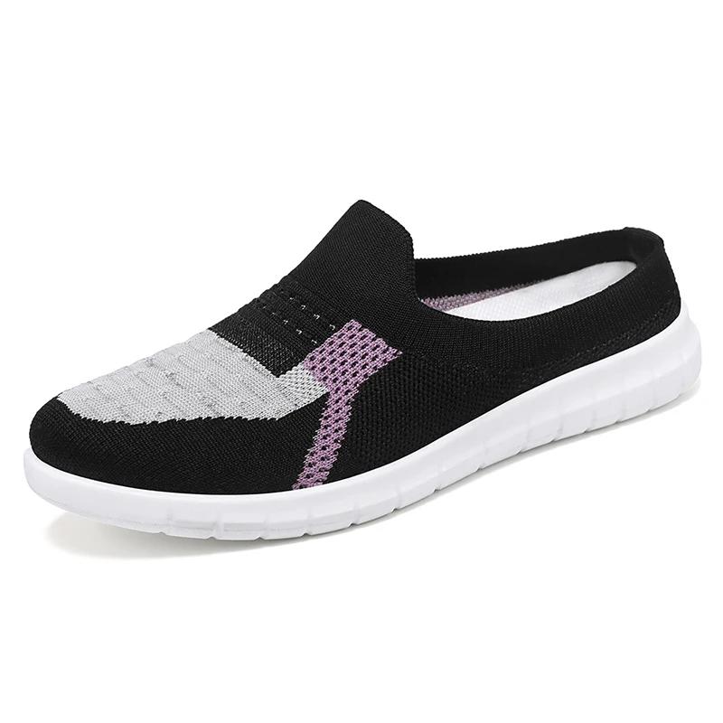 fashion Ladies Shoes on Sale 2024 New Slingbacks Women's Slippers Autumn Breathable Mesh Solft Sole Light Comfortable Flat Slippers