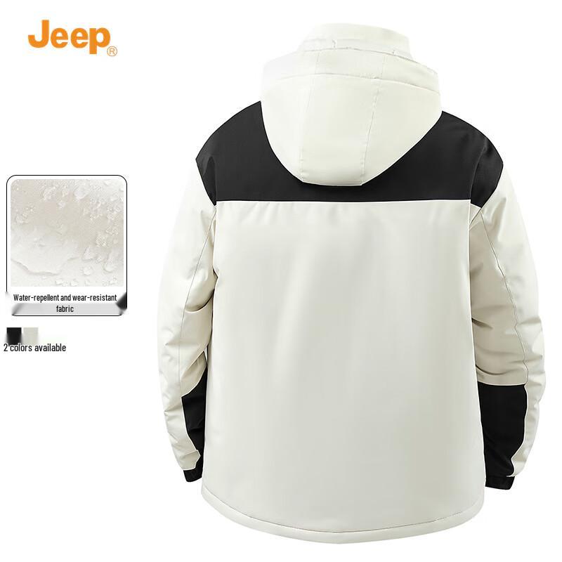 Jeep Мужская зимняя хлопковая парка с отстегивающимся капюшоном 2025