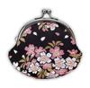 Kyoto Geibido Clasp Handcrafted by Japanese Made In Japan with Cherry Nishijin-ori 2.6-inch Wallet, Artisans, Pattern, (Black Blossoms)