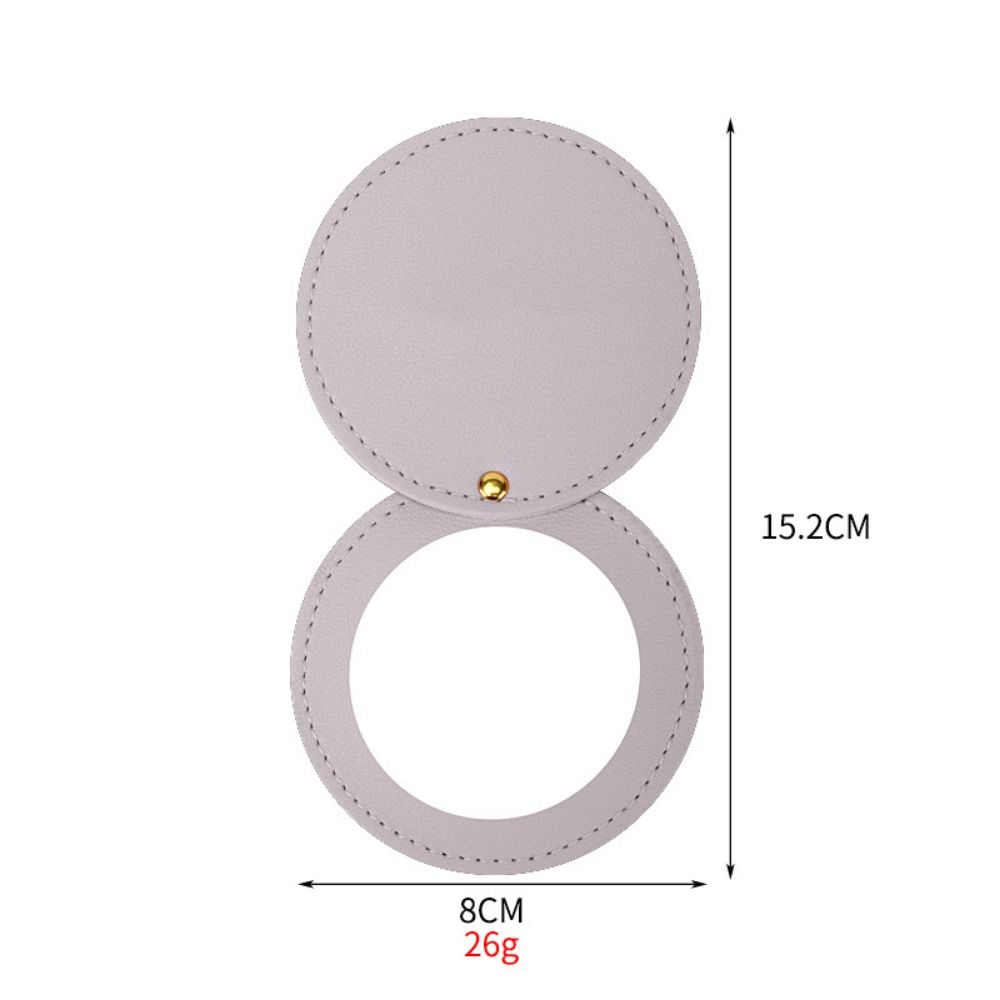 360 Degree Rotation Round Beauty Mirror Round Folding Pocket Mirror Leather Rotating Mirror  Gift