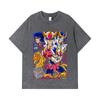 Стиранные футболки 275 г/м² 100% Хлопок Saint Seiya V7 Принт Феникса Унисекс Тяжелая хлопковая футболка