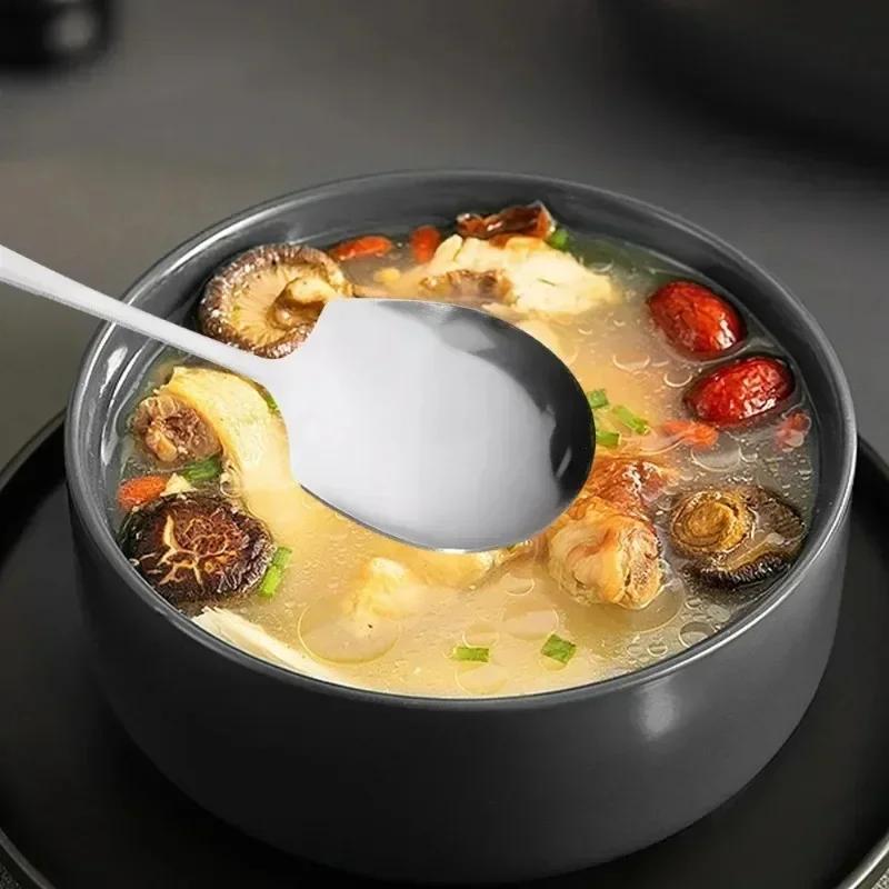 2/1 шт. Большая ложка из нержавеющей стали с длинной ручкой, кухонные столовые приборы, рис, клецки, каша, суп, черпаки, ресторанная посуда