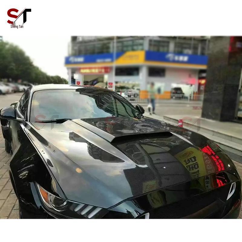 Roush Style Carbon Fiber Hood Cover for Ford Mustang