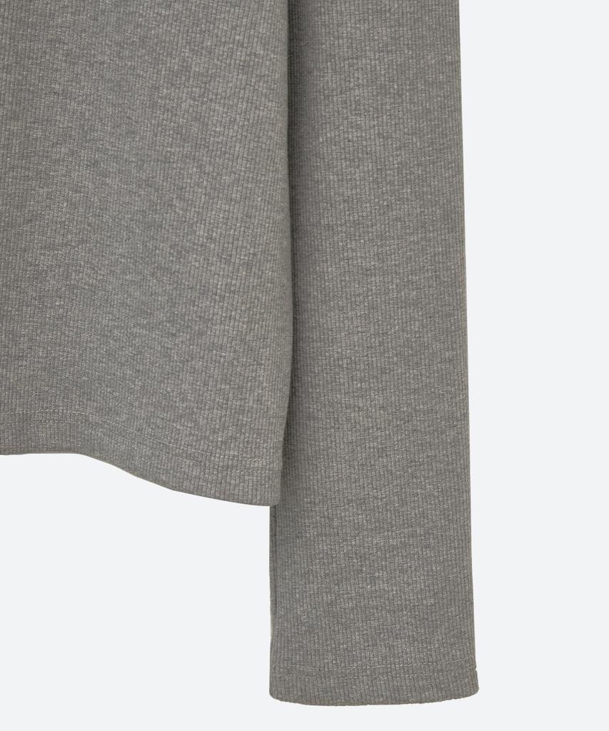 MOONSUN 02 M.C For Men, Henley Neck Ribbed T-Shirt / Gray