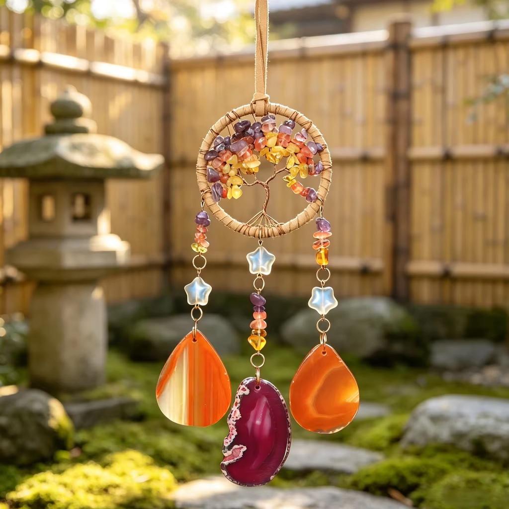 Tree of Life Crystal Suncatcher Hanging Ornament Rainbow Maker Window Hanging ForHealing Yoga Home Decor