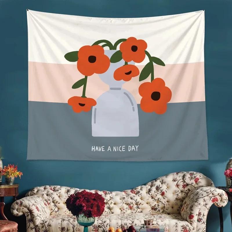 Простой цветочный фон гобелен спальня гостиная гобелен украшение стены дома гобелен