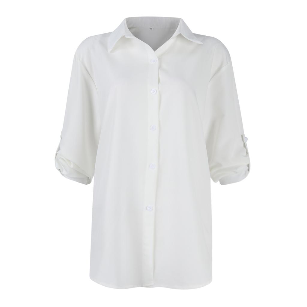 Женская модная однотонная рубашка в стиле casual