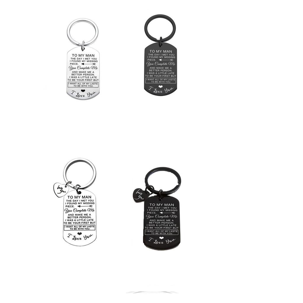 European And American Father's Day Gift Anniversary Gift Tag Stainless Steel Keychain