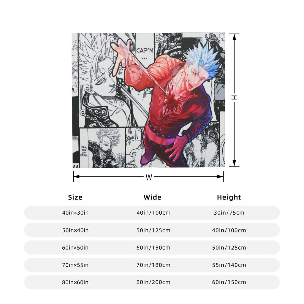 Nanatsu no Taizai Ban Blanket Fleece Sevendeadlysinse Lightweight Throw Blankets for Bedding Couch Bedspread