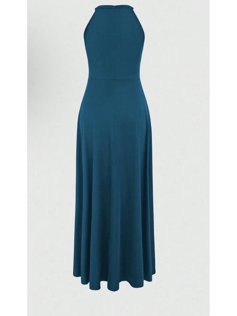 Women's Halter Neck Slit Evening Cocktail Dress - Summer 2025 Collection