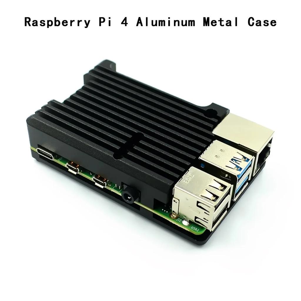 Алюминиевый корпус для Raspberry Pi 4/3 с двумя вентиляторами охлаждения, металлический корпус, черный корпус для RPI Raspberry Pi 4B/3B/3B+